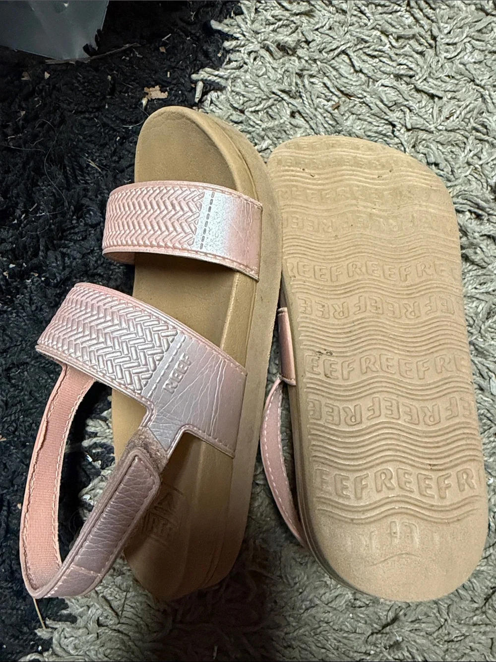 Reef Girls Metallic Pink Double-Strap Slingback Sandals